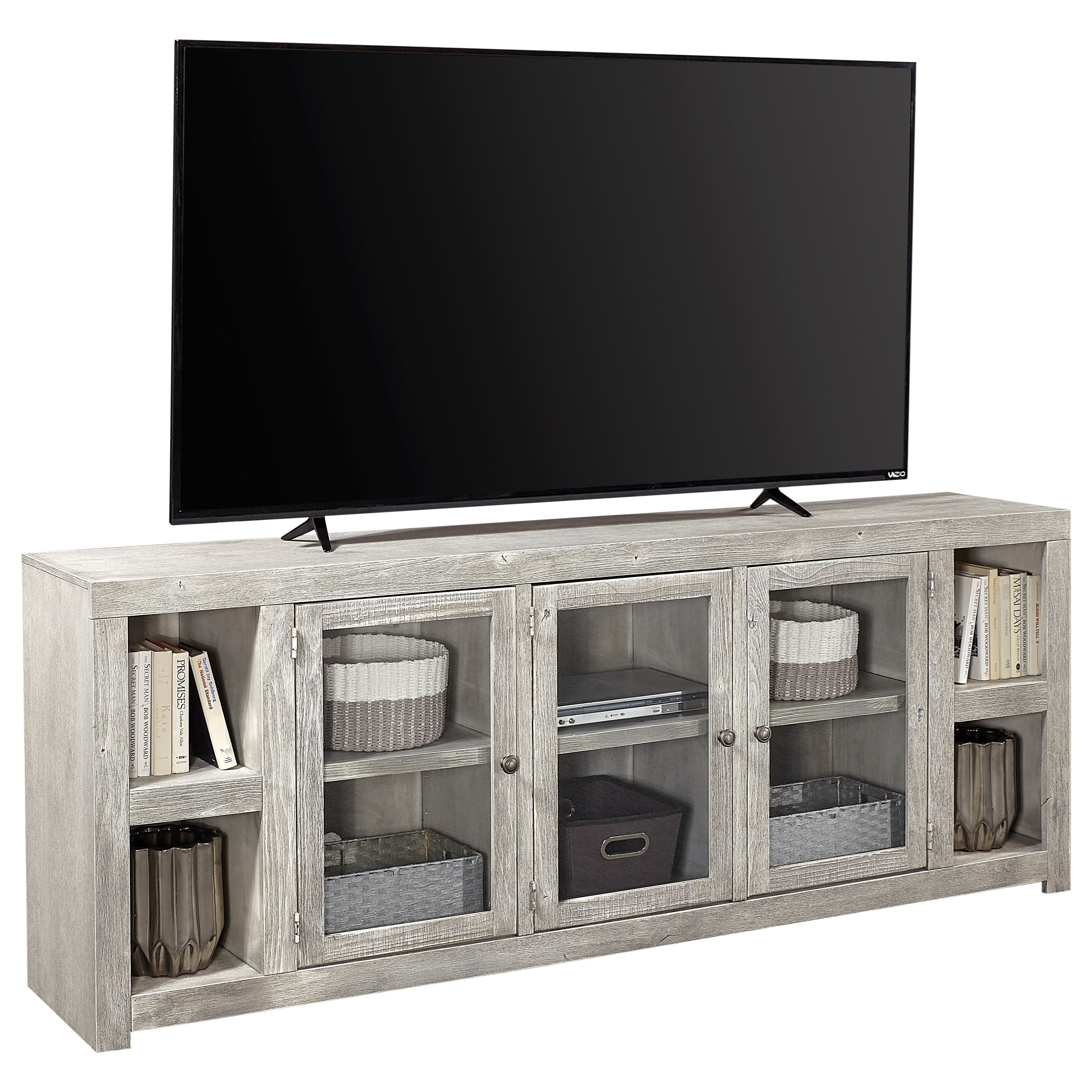 Aspenhome Avery Loft Contemporary 84" TV Console with Glass